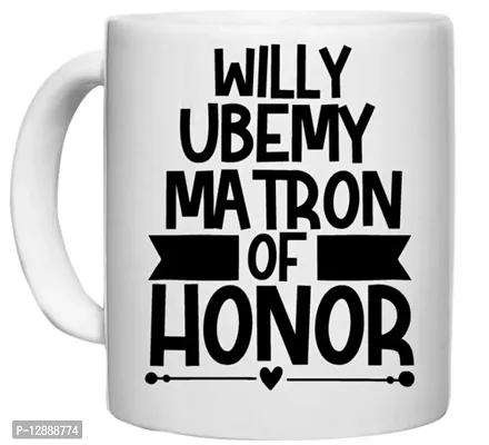 UDNAG White Ceramic Coffee / Tea Mug 'Honor | Willy' Perfect for Gifting [330ml]-thumb0