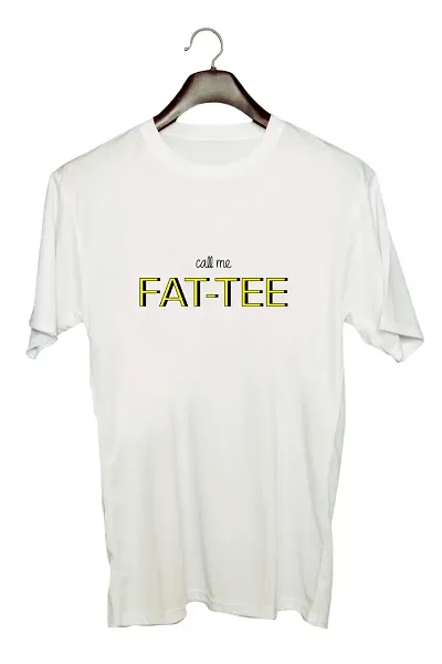 UDNAG Unisex Round Neck Graphic 'Call Me Fatee' T-Shirt (White, XX-Large)