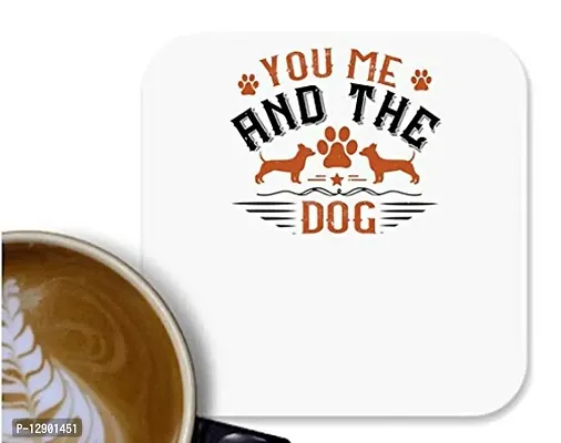 UDNAG MDF Tea Coffee Coaster 'Dogss | You, Me and The Dogs' for Office Home [90 x 90mm]