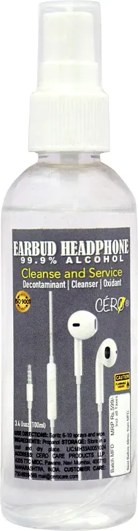 Cero EARBUD & HEADPHONE Decontaminant Cleanser 99.9% Alcohol (100ml)