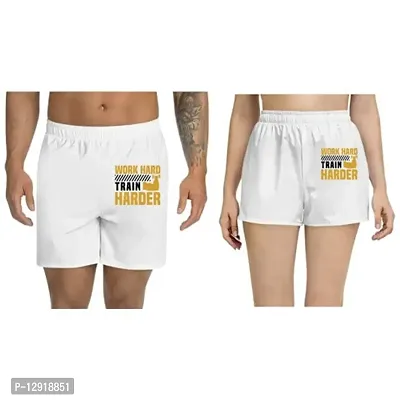 UDNAG Unisex Regular fit 'Trainer, Gym | Work Hard' Polyester Shorts [Size S/28In to XL/40In]-thumb0