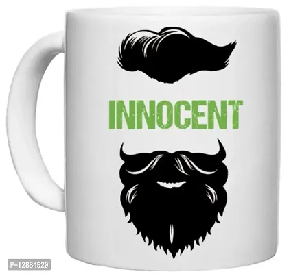 UDNAG White Ceramic Coffee / Tea Mug 'Beared | Innocent' Perfect for Gifting [350ml]