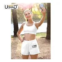 UDNAG Unisex Regular fit 'Party | 40 Today and Ready to Party' Polyester Shorts [Size S/28In to XL/40In] White-thumb2