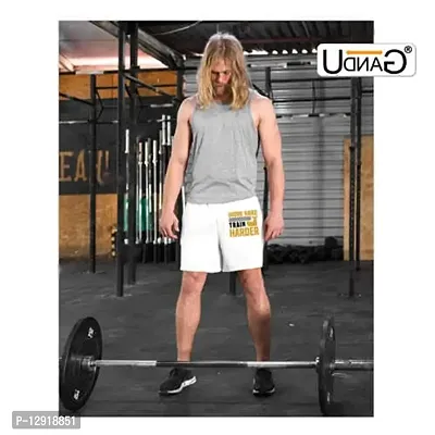 UDNAG Unisex Regular fit 'Trainer, Gym | Work Hard' Polyester Shorts [Size S/28In to XL/40In]-thumb2