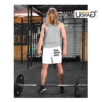 UDNAG Unisex Regular fit 'Yoga | Yoga Coffee' Polyester Shorts [Size S/28In to XL/40In]-thumb1