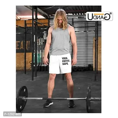 UDNAG Unisex Regular fit 'Yoga | Yoga Coffee' Polyester Shorts [Size S/28In to XL/40In]-thumb2