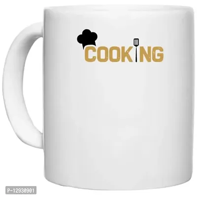 UDNAG White Ceramic Coffee / Tea Mug 'Cooking | Cooking' Perfect for Gifting [330ml]