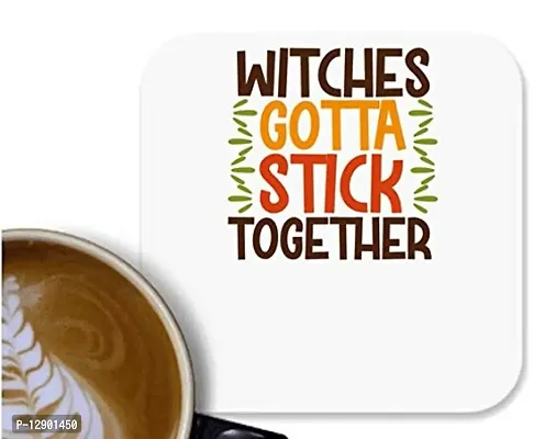 UDNAG MDF Tea Coffee Coaster 'Witch | Witches' for Office Home [90 x 90mm]-thumb0