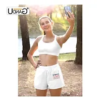 UDNAG Unisex Regular fit 'Jaguars | Jaguars y?All' Polyester Shorts [Size S/28In to XL/40In] White-thumb2