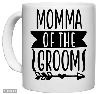 UDNAG White Ceramic Coffee / Tea Mug 'Mother | Momma of The Grooms' Perfect for Gifting [330ml]-thumb0