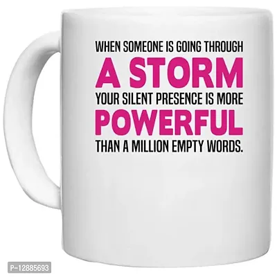 UDNAG White Ceramic Coffee / Tea Mug 'Nurse | Silence Presence is More Powerful' Perfect for Gifting [330ml]