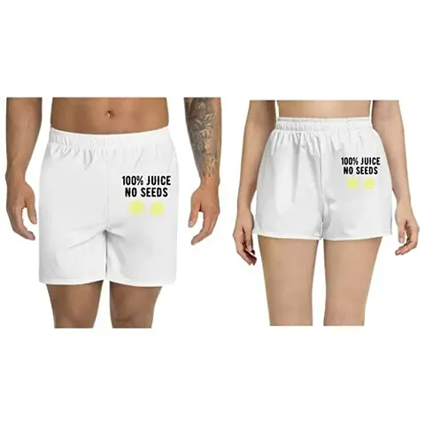 UDNAG Unisex Regular fit '100 Juice No Seeds' Shorts [Size S/28In to XL/40In]