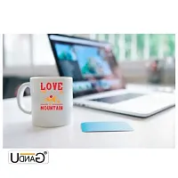 UDNAG White Ceramic Coffee / Tea Mug 'Adventure Mountain | lovw Like is Mountain' Perfect for Gifting [330ml]-thumb1