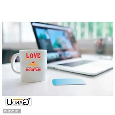 UDNAG White Ceramic Coffee / Tea Mug 'Adventure Mountain | lovw Like is Mountain' Perfect for Gifting [330ml]-thumb2