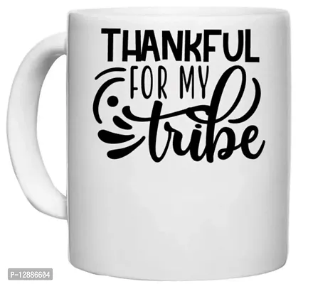 UDNAG White Ceramic Coffee / Tea Mug 'Thankful | Thankfull for My' Perfect for Gifting [330ml]-thumb0