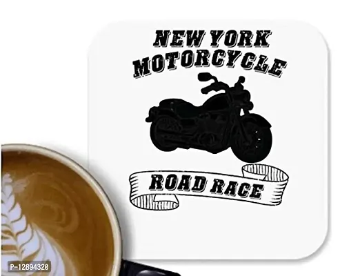 UDNAG MDF Tea Coffee Coaster 'Rider | New York' for Office Home [90 x 90mm]