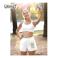UDNAG Unisex Regular fit 'School Teacher | 6th Grade doo doo' Polyester Shorts [Size S/28In to XL/40In] White-thumb2