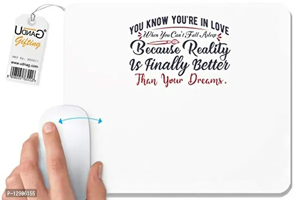 UDNAG White Mousepad 'You Know You are in Love | Dr. Seuss' for Computer / PC / Laptop [230 x 200 x 5mm]-thumb0