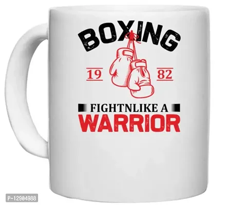UDNAG White Ceramic Coffee / Tea Mug 'Boxing | Boxing' Perfect for Gifting [330ml]