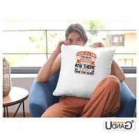 UDNAG White Polyester 'Sleeping | There is a time for Many Words, and There is Also a time for Sleep 02' Pillow Cover [16 Inch X 16 Inch]-thumb1