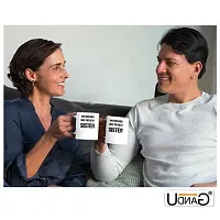 UDNAG White Ceramic Coffee / Tea Mug 'Rakshabandhan | My Brother Has The Best Sister' Perfect for Gifting [350ml]-thumb2