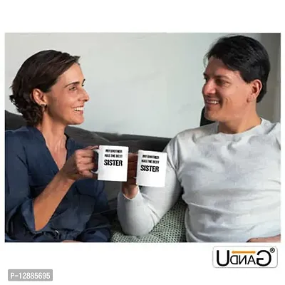 UDNAG White Ceramic Coffee / Tea Mug 'Rakshabandhan | My Brother Has The Best Sister' Perfect for Gifting [350ml]-thumb3