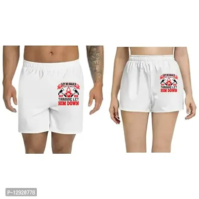 UDNAG Unisex Regular fit 'Fireman Firefighter | Let no Man?s Ghost Return to say his Training let him Down' Polyester Shorts [Size S/28In to XL/40In] White