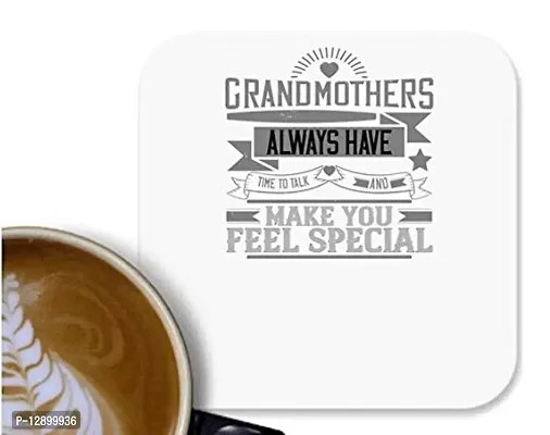 UDNAG MDF Tea Coffee Coaster 'Grand Mother | Grandmothers Always Have time to Talk and Make You Feel Special' for Office Home [90 x 90mm]