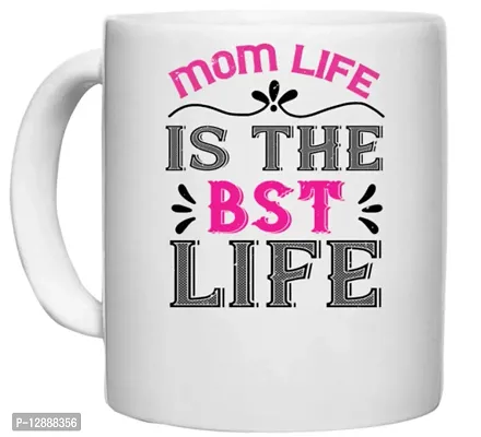 UDNAG White Ceramic Coffee / Tea Mug 'Mother | mom Life is The Best Life Copy' Perfect for Gifting [330ml]-thumb0