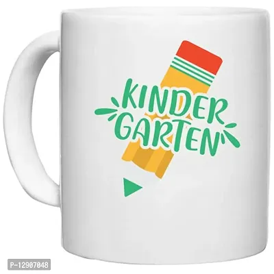 UDNAG White Ceramic Coffee / Tea Mug 'School Teacher | Kinder gartenn' Perfect for Gifting [330ml]