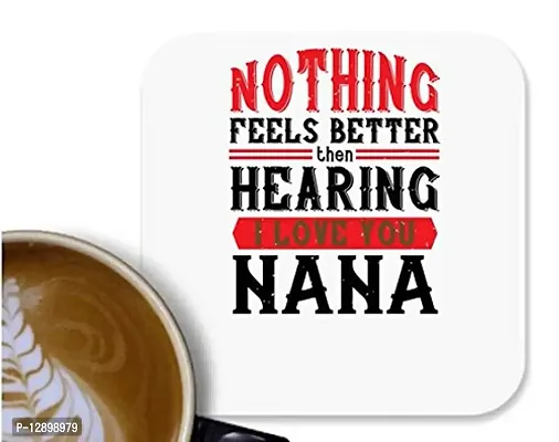 UDNAG MDF Tea Coffee Coaster 'Grand Father | Nothing Feels Better Then Hearing' for Office Home [90 x 90mm]