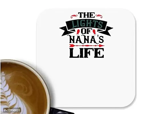 UDNAG MDF Tea Coffee Coaster 'Grand Father | The Lights of Nanas Life' for Office Home [90 x 90mm]