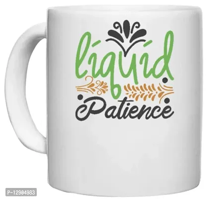 UDNAG White Ceramic Coffee / Tea Mug 'Christmas | Liquid Patience' Perfect for Gifting [330ml]