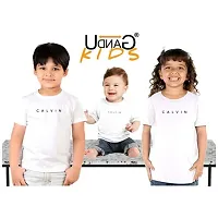 UDNAG Unisex Round Neck Graphic 'Unit | Calvin' Polyester T-Shirt White [Size 2YrsOld/22in to 7XL/56in]-thumb4