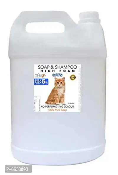 CERO High Foam Shampoo for CATS, NO Perfume | NO Colour, 100% Pure Soap (5 lit)-thumb0