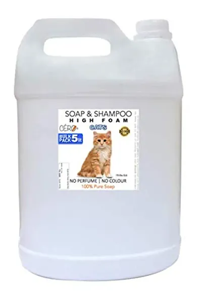 CERO High Foam Shampoo for CATS, NO Perfume | NO Colour, 100% Pure Soap (5 lit)