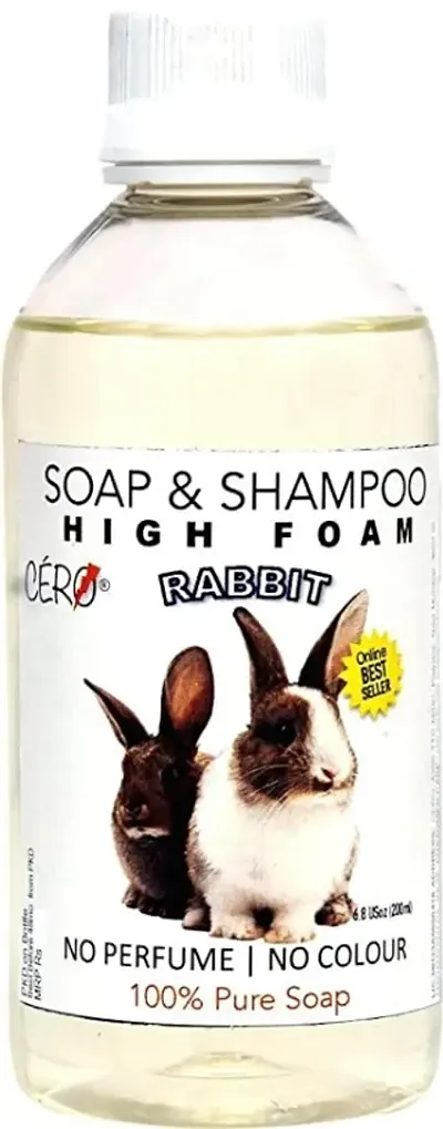 CERO High Foam Shampoo for Rabbit, NO Perfume | NO Colour, 100% Pure Soap (200ml)