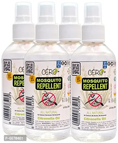 CERO Herbal 100% Natural Mosquito Repellent (200ml) 4 Pc Combo