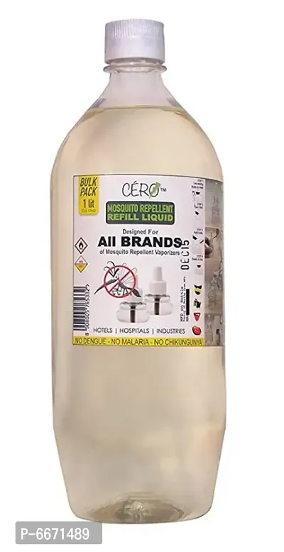 CERO Herbal Mosquito Repellent Refill Liquid for All Brands of Vaporiser Machines (1 lit Bulk Pack) Hotels - Hospitals - Offices-thumb0