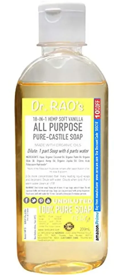 CERO Dr Raos Vanilla Fragrance All Purpose Pure Castile Soap, Perfect for DIY Projects (200ML)