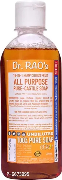 CERO Dr Raos Orange Fragrance All Purpose Castile Soap, Perfect for DIY Projects (200 ml)
