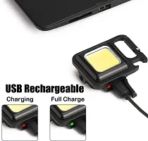 COB Small Flashlight,800 Lumens Rechargeable Keychain Mini Flashlight with 4 Light Modes,-thumb1