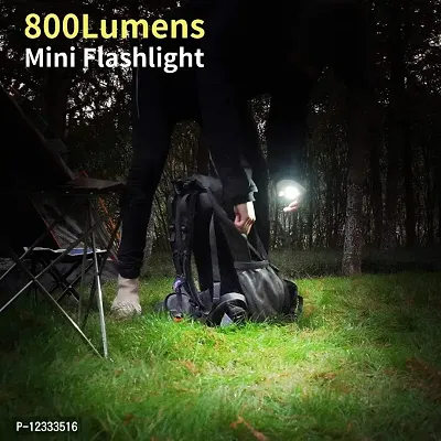 COB Small Flashlight,800 Lumens Rechargeable Keychain Mini Flashlight with 4 Light Modes,-thumb3
