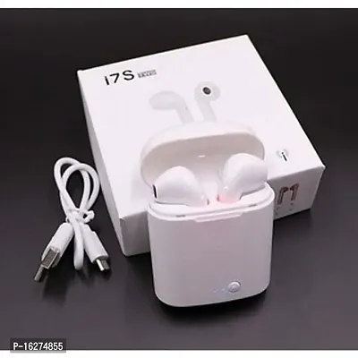 TWS I7S TWINS BT Bluetooth Headset  (White, True Wireless)-thumb0