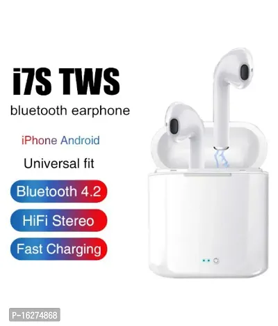 TWS I7S TWINS BT Bluetooth Headset (White, True Wireless)-thumb2