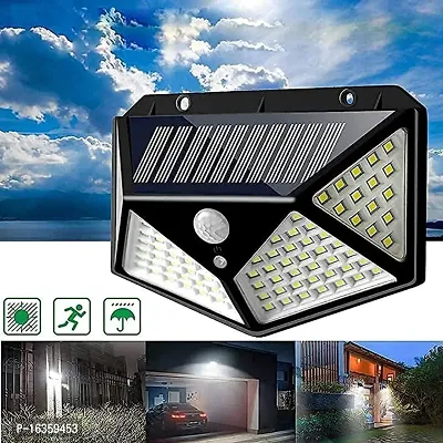 Solar Light with 100 LED Motion Sensor Light 4 Side Bright Light with Dim Mode - Security Lamp for Home , Outdoors Pathways | Bright Solar Wireless Security Motion Sensor Light 100 Led-thumb3