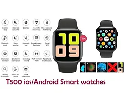 T500 Smart-Watch with Bluetooth Calling, Heart Rate Monitor, Step Count Smartwatch (Black Strap, Free Size)-thumb1
