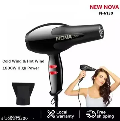 NOVA -NV-6130 HAIR DRYER HOT AND NORMAL AIR FEATURE AR Hair Dryer  (1200 W, Black)-thumb4