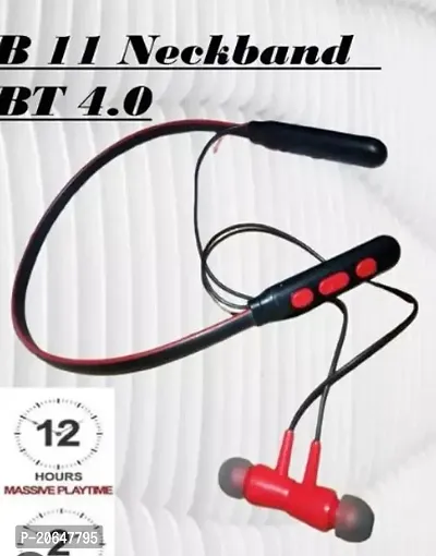 B11 Neckband Sports Bluetooth Headset  (Blue, In the Ear)-thumb0