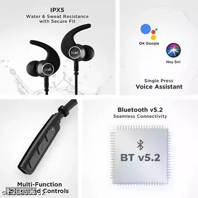 boAt Rockerz 255 Pro+ Bluetooth in Ear Earphones with Upto 60 Hours Playback, ASAP Charge, IPX7, Dual Pairing and Bluetooth v5.0(Active Black)